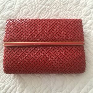 Vintage Red Evening Beaded Handbag 6 x 4 inches with hideaway strap. Stunning!